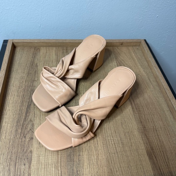 Everlane The Day Twist Heel Blush Tan Leather Womens Size‎ 5.5 - Picture 3 of 8